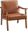 Yaheetech Armchair Sofa Accent PU Leather Chair Retro Lounge Chair