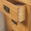 Baysdale Rustic Oak 3 Drawer Bedside Cabinet / Bedroom Lamp Table / Nightstand