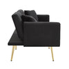 Modern Velvet Sofa Bed 2 Seater Click Clack Sofa Settee Recliner Couch Black