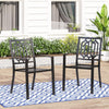 2Pcs Outdoor Patio Dining Stackable Chair Wrought Iron Furniture Bistro Chair
