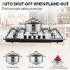Gas Hob 5 Burners 76cm Stainless Steel Kitchen Built in Gas Cooktop For NG/LPG