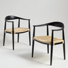 Kenny Dining Chair Natural Triple Paper Coil Seat Black Curved Wood Frame
