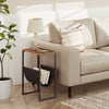 Narrow Side Table Slim Bedside Table with Magazine Holder Sling Sofa End Table