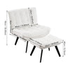 Sherpa Armchair with Footstool Accent Chair with Adjustable Backrest Sofa Lounge