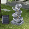 Solar Powered Water Feature Outdoor Fountain Garden Ornament LED Statue Lights