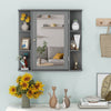 3 Tier Mirrored Bathroom Cabinet Wall Mount Storage Cupboard W/ Display Shelves