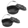 Large Camping Stew Dutch Oven Stockpot Campfire Seasoned Pot with Lid Handle NEW