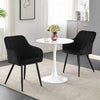 2 Pcs Dining Chairs Velvet Upholstered Seat Armchairs Kitchen Chairs Metal Legs