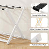 Folding Suitcase Stand Luggage Rack with Storage Shel-White