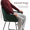 2PC Green Dining Chair Velvet Padded Seat Dining Room Kitchen Chair Modern