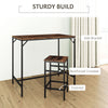 Industrial Rectangular Dining Table Set with 4 Stools for Dining Room, Kitchen,