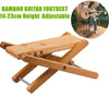 Bamboo Guitar Foot Stool Folding Musical Instrument Footrest 4 Adjustable Height