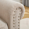 3 Seater Sofa Couch Linen Fabric Settee for Living Room & Office Studded (Beige)