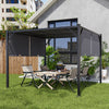 Steel Frame Outdoor Adjustable Pergola Gazebo Garden Sun Shade Canopy Shelter