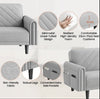 Contemporary Sofa Bed Convertible Sofa Futon Couch Fabric 3-Seater Sofa Bed