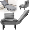 Single Folding Sofa Bed 2 Position Convertible Sleeper Armchair Chair w/ Pillow