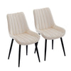 2 Dining Chairs Set Velvet Upholstered Back Dining Room Chair With Metal Legs