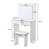 White Modern Dressing Table with LED Lights Mirror Vanity Make up Desk Stool Set