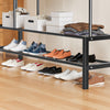Heavy Duty Clothes Rail 120Kg Load Sturdy Clothes Rack with Shelfs & Shoe Rack
