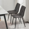 Set of 2 Faux Leather/Suede Dining Chairs Metal Legs Reception Restaurant Chair