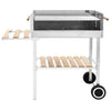 XXL Trolley Charcoal BBQ Grill Stainless Steel with 2 Shelves Cart vidaXL