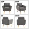 Modern Armchair Accent Chair with Wooden Leg Upholstered Occasional Lounge Chair