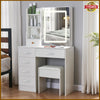 Dressing Table With LED Light Bar Mirror Drawers Stool Vanity Set Bedroom Makeup