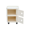 Wheeled Plastic Storage Unit Square Cabinet Box Tallboy Multi Shelves with Doors