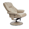 The Denver Swivel Recliner Chair & Footstool - Genuine Leather - Pebble