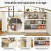 EXTENDABLE KITCHEN ISLAND DINING BAR TABLE WITH STORAGE CABINET FOR DINING ROOM