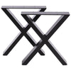 2Pc Black Industrial Metal Steel Door X Shape Table Legs Dining Desk Bench Frame