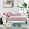 Chaise Lounge Elegant Colourful Velvet Reader's Bedroom Lounge Sofa w/ Wood Legs