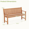 Patio Slatted 3-Person Seating Furniture w/Inclined Backrest-Natural