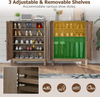 Shoe Cabinet Wooden 6 Tier Cupboard Double Door Rack Storage Unit Hallway Oak