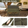 Folding Oversized 2 Person Outdoor Loveseat with Adjustable Armrests-Green