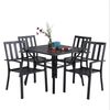 Garden Dining Set Outdoor Furniture Stackable Chair Table With Umbrella Hole