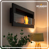 Bio Ethanol Fireplace 900x400 - Wall-Mounted - Black Matt - With Glass - Set
