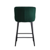 2 pcs Faux Leather / Velvet Bar Stools Diamond Design Soft Upholstered Seat Back