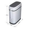 14L Narrow Bathroom Waste Bin Press Open Lid Rubbish Trash Can with Toilet Brush