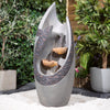 Serenity Outdoor Garden Flame Effect Cascading Vase Water Feature LED Light 75cm