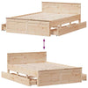 Bed Frame without with Headboard 150x200 King Size Solid Wood R3Z3