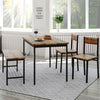 Kitchen Dining Table and 2 Chairs Bench Set With Storage Rack for 4 Person Brown