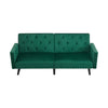 3 Seater Click Clack Sofa Velvet Mid Century Modern Couch with Solid Wooden Legs