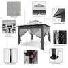 Pop Up Garden Gazebo 3m Heavy Duty Backyard Waterproof 2-Tier Party Tent Grey