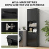 190cm Tall Freestanding Cupboard Kitchen Pantry Cabinet w/ Doors & Shelves Black