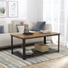 Coffee Table Tea Table with Metal Frame,Wood Coffe Table with Open Storage Shelf