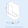 Denver 800 mm Frameless Curved Pivot Chrome Reversible Bath Shower Screen Door