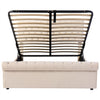 Ottoman Gas Lift Storage Bed Velvet Upholstered Bed Frame 5FT KING SIZE Beige
