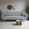 3 Seater Click Clack Sofa Bed Upholstered Fabric Recliner Settee Couch w/Pillows
