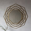 Mirror Large Hexagon Wall Antique Vintage Gold Metal Frame Modern 3D Mirror 92cm